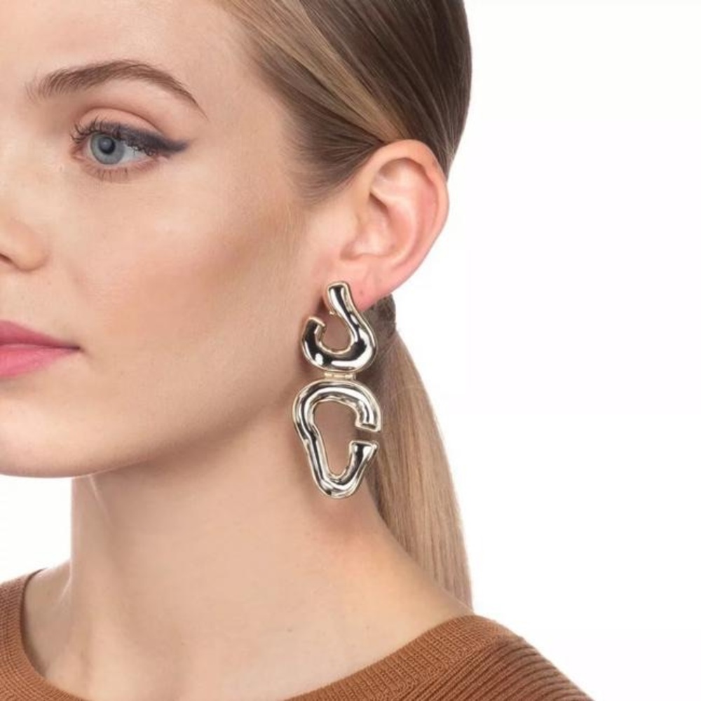 Alexis Bittar Two Tone Sculptural Drop Earrings